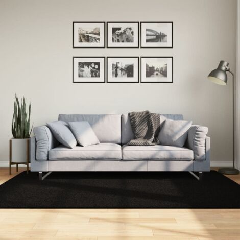 Rug HUARTE Short Pile Soft and Washable Black 140x200 cm vidaXL