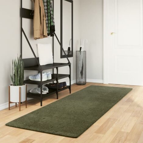 Rug HUARTE Short Pile Soft and Washable Forest Green 80x250 cm vidaXL