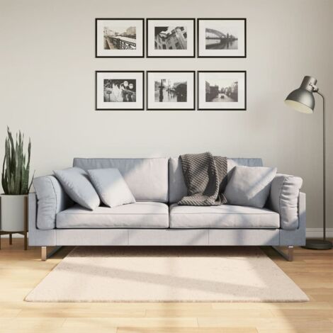 Rug HUARTE Short Pile Soft and Washable Beige 120x120 cm vidaXL
