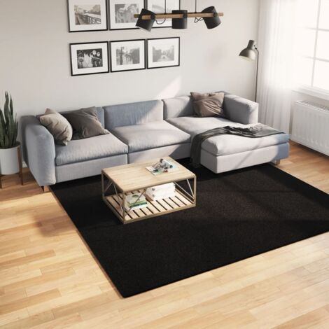 Rug HUARTE Short Pile Soft and Washable Black 240x240 cm vidaXL