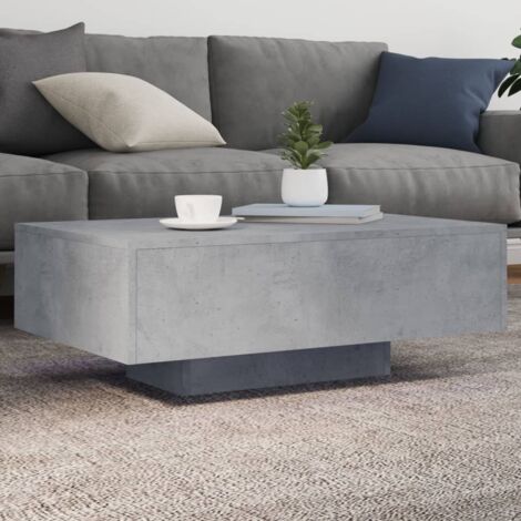 Coffee Table with LED Lights Concrete Grey 85x55x31 cm vidaXL