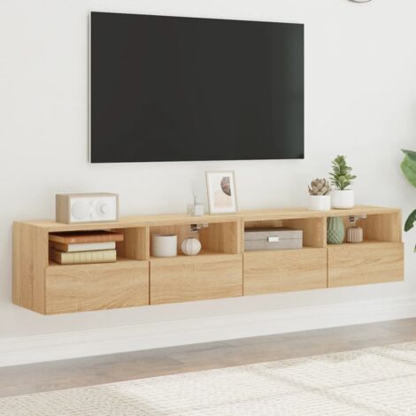 TV Wall Cabinets 2 pcs Sonoma Oak 80x30x30 cm Engineered Wood vidaXL (1/5)