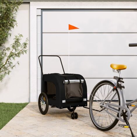 Pet Bike Trailer Black Oxford Fabric and Iron vidaXL