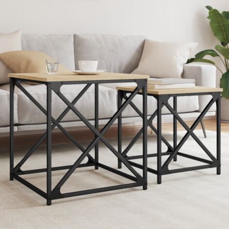 Nesting Coffee Tables 2 pcs Sonoma Oak Engineered Wood vidaXL