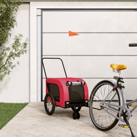 Pet Bike Trailer Red and Black Oxford Fabric and Iron vidaXL