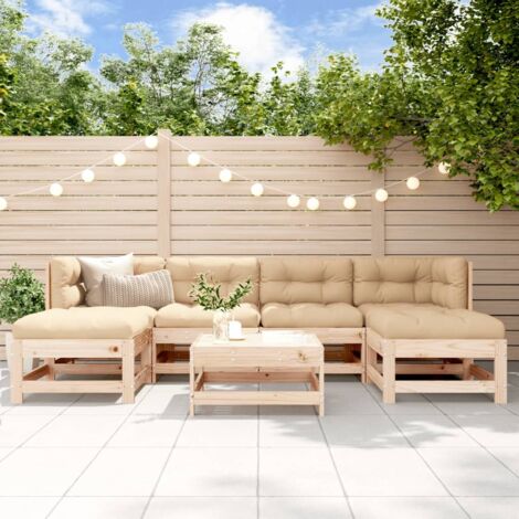 7 Piece Garden Lounge Set Solid Wood Pine vidaXL