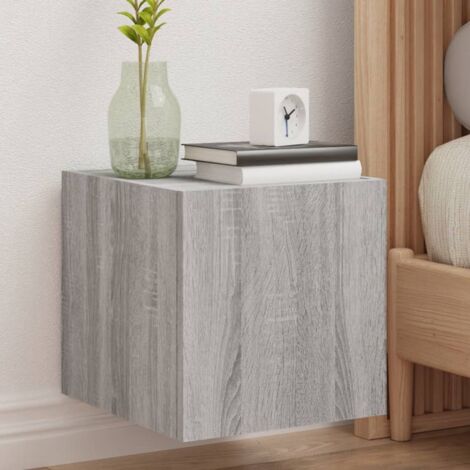 TV Wall Cabinets with LED Lights 2 pcs Grey Sonoma 30.5x35x30 cm vidaXL