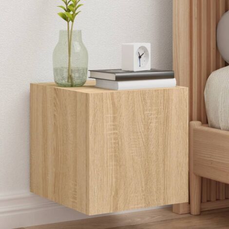 TV Wall Cabinets with LED Lights 2 pcs Sonoma Oak 30.5x35x30 cm vidaXL