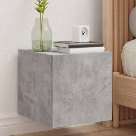TV Wall Cabinet with LED Lights Concrete Grey 30.5x35x30 cm vidaXL