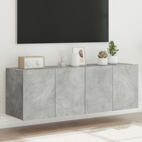 TV Wall Cabinets with LED Lights 2 pcs Concrete Grey 60x35x41 cm vidaXL (1/5)
