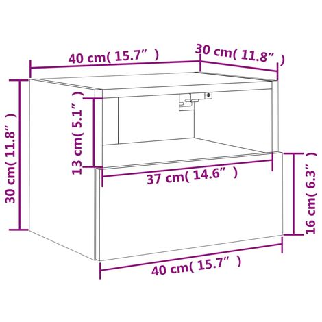 TV Wall Cabinet Grey Sonoma 40x30x30 cm Engineered Wood vidaXL