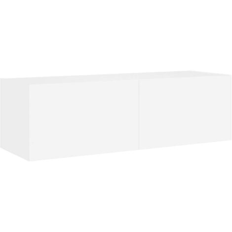TV Wall Cabinet with LED Lights White 100x35x31 cm vidaXL