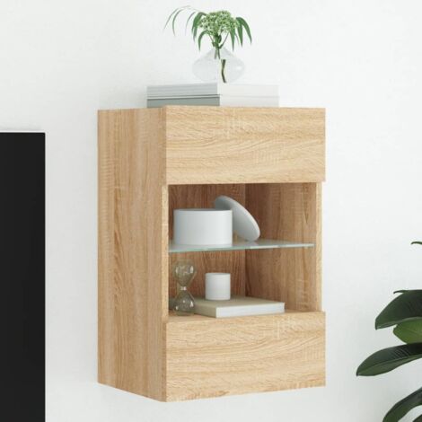 TV Wall Cabinet with LED Lights Sonoma Oak 40x30x60.5 cm vidaXL (1/5)