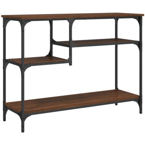 Console Table with Shelves Brown Oak 100x35x75 cm vidaXL (1/5)