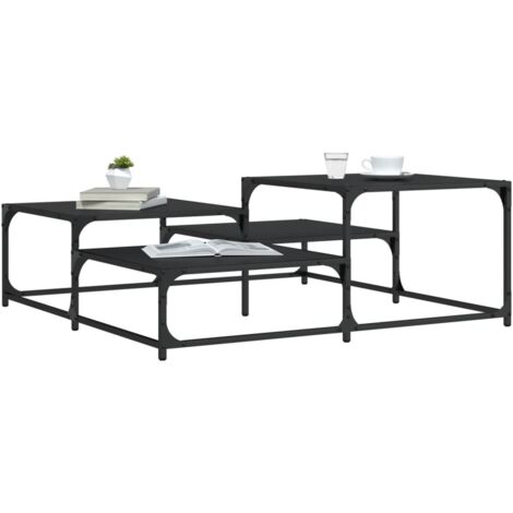 Coffee Table Black 107x107x40 cm Engineered Wood vidaXL (1/5)