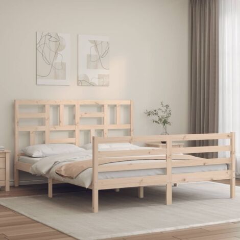 Bed Frame without Mattress 160x200 cm Solid Wood vidaXL (1/5)