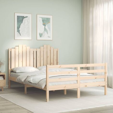 Bed Frame without Mattress 140x200 cm Solid Wood vidaXL (1/5)