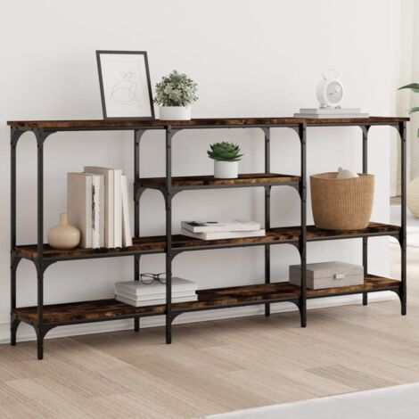 Console Table Smoked Oak 160x29x80 cm Engineered Wood vidaXL