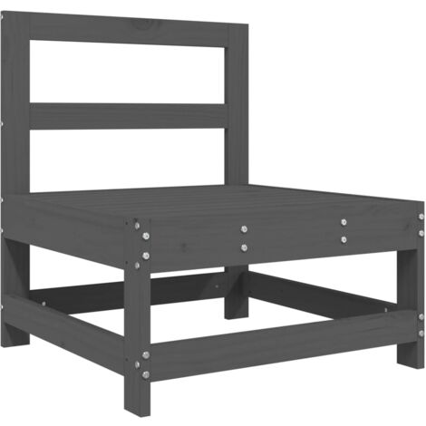 Garden Middle Sofa Grey Solid Wood Pine vidaXL