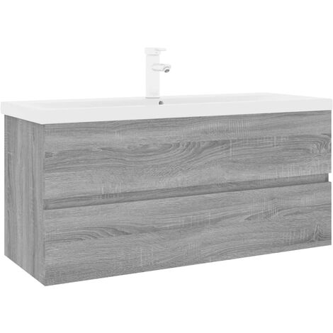Sink Cabinet with Built-in Basin Grey Sonoma Engineered Wood vidaXL