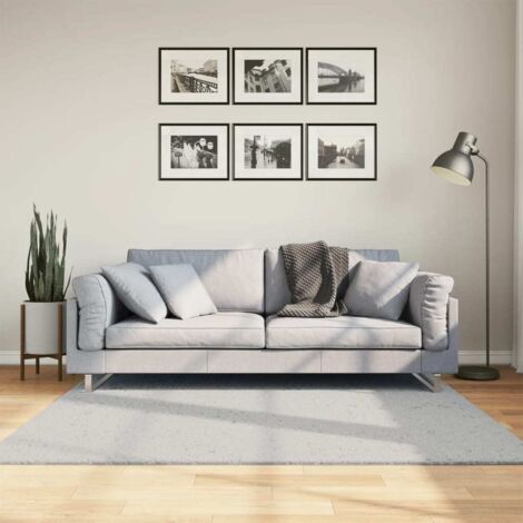 Rug HUARTE Short Pile Soft and Washable Grey 160x160 cm vidaXL (1/5)