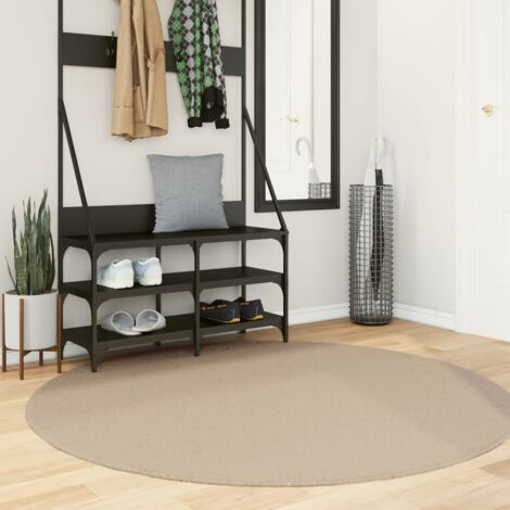Rug HUARTE Short Pile Soft and Washable Sand Ø 160 cm vidaXL