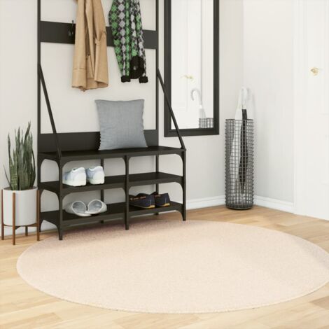 Rug HUARTE Short Pile Soft and Washable Beige Ø 160 cm vidaXL