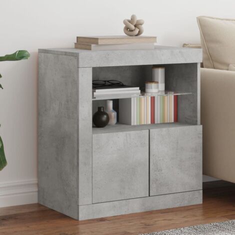 Sideboard with LED Lights Concrete Grey 60.5x37x67 cm vidaXL