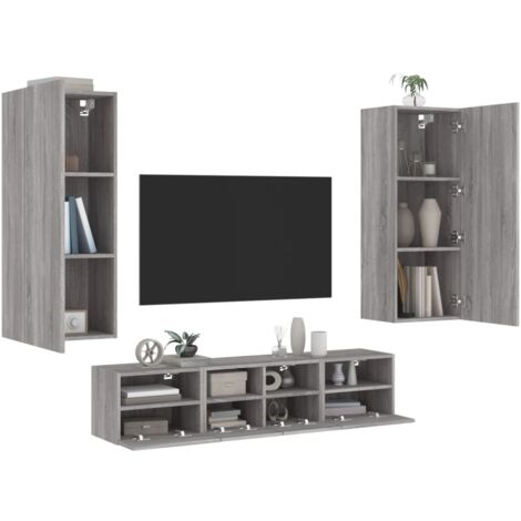 5 Piece TV Wall Units Grey Sonoma Engineered Wood vidaXL (1/5)