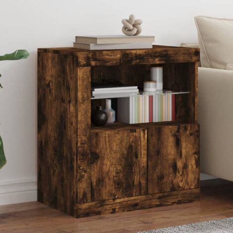 Sideboard with LED Lights Smoked Oak 60.5x37x67 cm vidaXL (1/5)