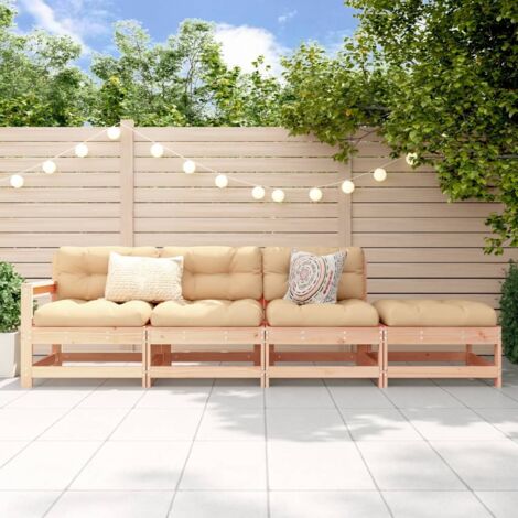 4 Piece Garden Lounge Set Solid Wood Pine vidaXL