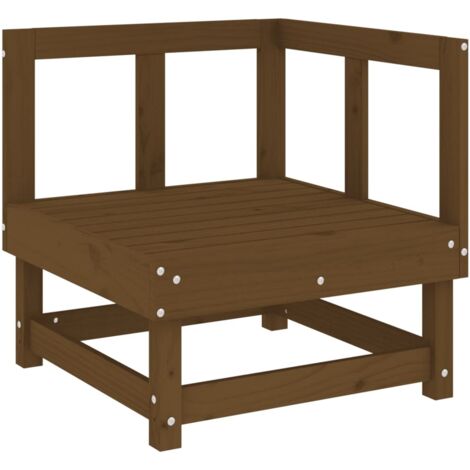 Garden Corner Sofa Honey Brown Solid Wood Pine vidaXL