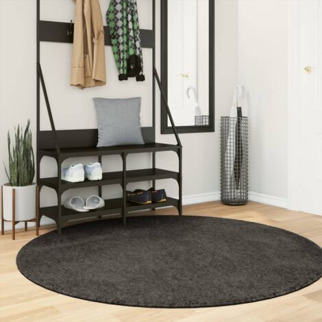 Rug ISTAN High Pile Shiny Look Anthracite Ø 160 cm vidaXL (1/5)