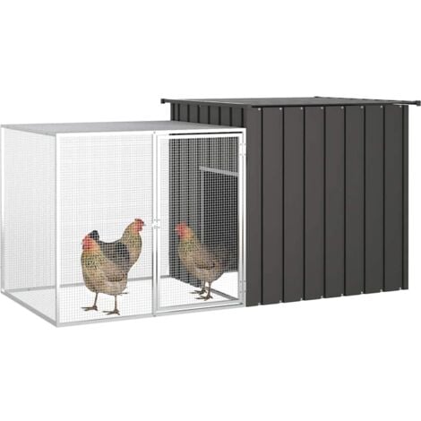 Chicken Cage Anthracite 200x91x100 cm Galvanised Steel vidaXL