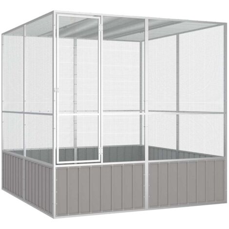 Bird Cage Grey 213.5x217.5x211.5 cm Galvanised Steel vidaXL
