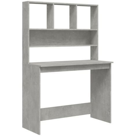 Desk with Shelves Concrete Grey 102x45x148 cm Engineered Wood vidaXL
