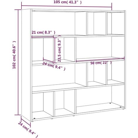 Book Cabinet Room Divider Brown Oak 105x24x102 Cm VidaXL