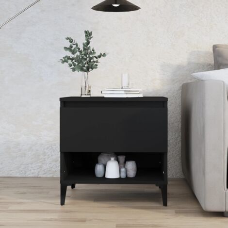 Side Table Black 50x46x50 cm Engineered Wood vidaXL