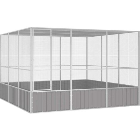 Bird Cage Grey 302.5x324.5x211.5 cm Galvanised Steel vidaXL