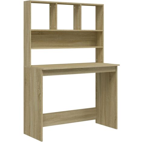 Desk with Shelves Sonoma Oak 102x45x148 cm Engineered Wood vidaXL