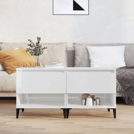 Side Tables 2 pcs High Gloss White 50x46x50 cm Engineered Wood vidaXL