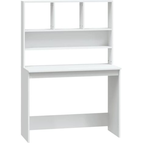Desk with Shelves White 102x45x148 cm Engineered Wood vidaXL