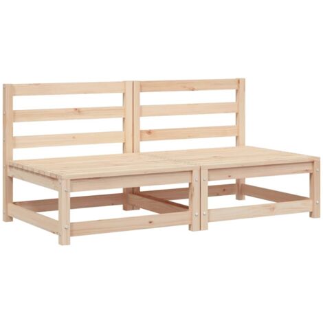 Garden Sofa Pine Solid pine wood 70x70x67 cm Modular vidaXL (1/5)