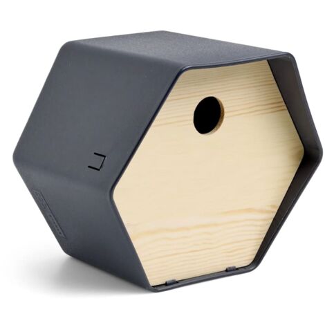 Capi Bird Box Bird House Hive 1 19x23x20 cm Round Hole Anthracite Capi