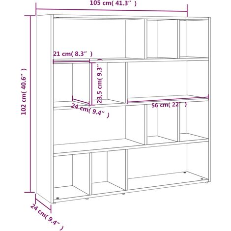 Book Cabinet/Room Divider Sonoma Oak 105x24x102 cm vidaXL