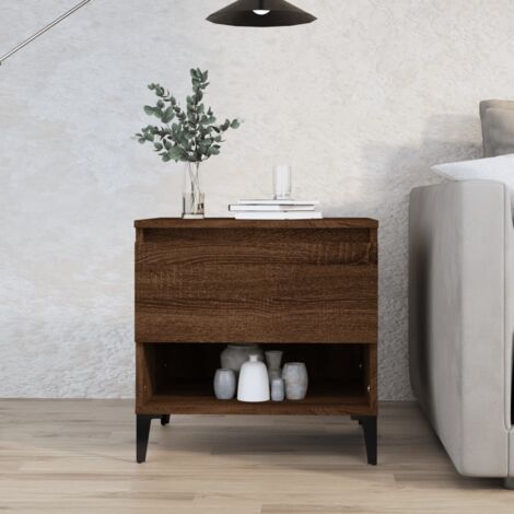 Side Table Brown Oak 50x46x50 cm Engineered Wood vidaXL