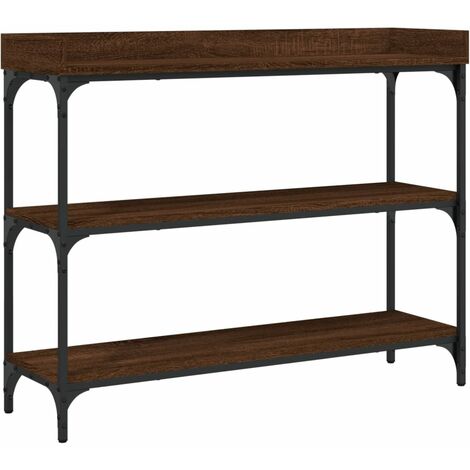 Console Table with Shelves Brown Oak 100x30x80 cm vidaXL