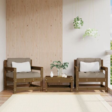 Garden Chairs 2 pcs Honey Brown Solid Wood Pine vidaXL