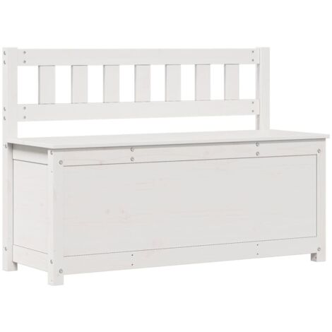 Bench White 110x41x76.5 cm Solid Wood Pine vidaXL