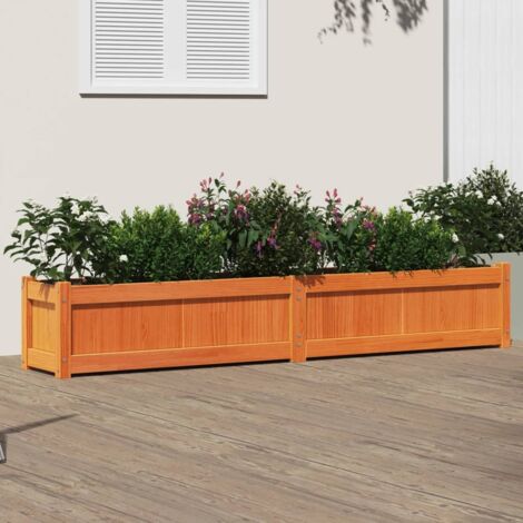Garden Planter Wax Brown 180x31x31 cm Solid Wood Pine vidaXL
